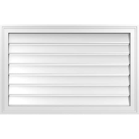 Ekena Millwork Vertical Surface Mount PVC Gable Vent: Functional, w/ 2"W x 1-1/2"P Brickmould Frame, 34"W x 22"H GVPVE34X2202SF